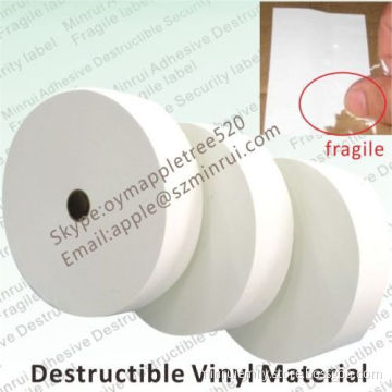Manufacturer Of Self Destructible Vinyl Materials,fragile Papers For Eggshell Sticker Rolls,tamper Evident Label Papers 